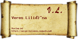 Veres Liliána névjegykártya