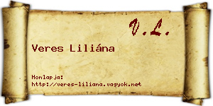 Veres Liliána névjegykártya